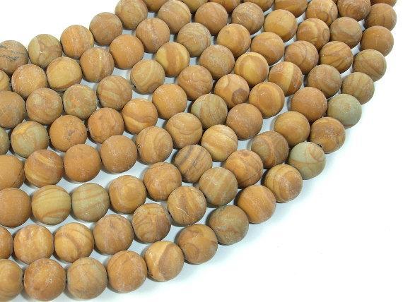 Matte Wood Jasper Beads, 10mm, Round Beads-Gems: Round & Faceted-BeadXpert