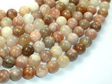 Peach / Gray Mix Moonstone, 10mm Round Beads-Gems: Round & Faceted-BeadXpert
