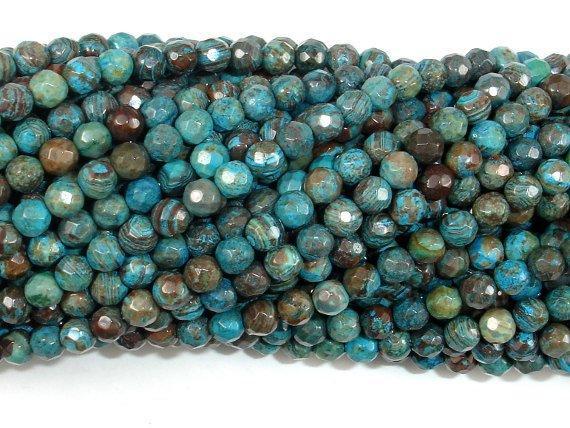 Blue Calsilica Jasper Beads, 4mm Faceted Round Beads-Gems: Round & Faceted-BeadXpert