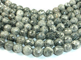 Gray Picture Jasper Beads, 10mm Faceted Round Beads-Gems: Round & Faceted-BeadXpert