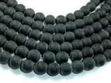 Matte Black Stone, 12mm Round Beads-Gems: Round & Faceted-BeadXpert