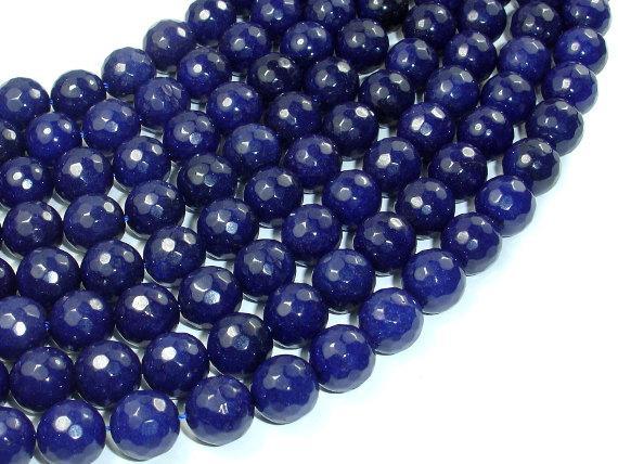 Dark Blue Jade Beads, 10mm Faceted Round Beads-Gems: Round & Faceted-BeadXpert