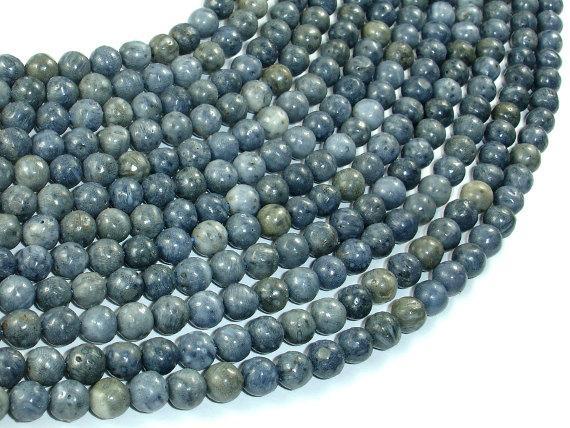 Blue Sponge Coral Beads, 6mm Round Beads-Gems: Round & Faceted-BeadXpert