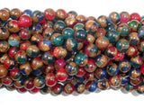 Mosaic Stone Beads, Multicolor, 6mm Round Beads-Gems: Round & Faceted-BeadXpert