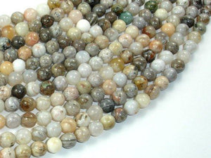 Bamboo Leaf Agate, 6mm (6.5 mm) Round Beads-Gems: Round & Faceted-BeadXpert