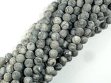 Matte Gray Picture Jasper Beads, 6mm, Round Beads-Gems: Round & Faceted-BeadXpert
