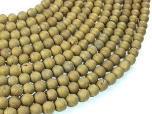 Druzy Agate Beads, Gold Geode Beads, 6mm, Round beads-Agate: Round & Faceted-BeadXpert