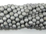 Druzy Agate Beads, Silver Gray Geode Beads, 6mm Round Beads-Agate: Round & Faceted-BeadXpert