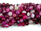 Banded Agate Beads, Fuchsia Agate, 8mm Round Beads-Agate: Round & Faceted-BeadXpert