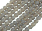 Matte Gray Agate Beads, 8mm Round Beads-Gems: Round & Faceted-BeadXpert