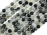 Black Rutilated Quartz Beads, 6mm Round Beads-Gems: Round & Faceted-BeadXpert
