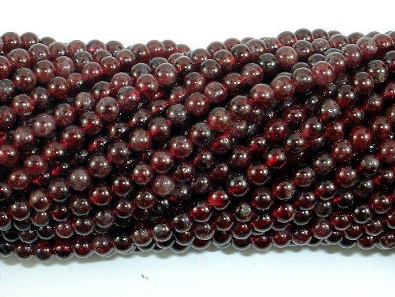 Red Garnet Beads, 3.5mm Round Beads-Gems: Round & Faceted-BeadXpert