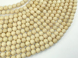White Fossil Jasper Beads, 6mm (6.5mm) Round Beads-Gems: Round & Faceted-BeadXpert
