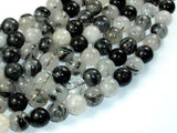 Black Rutilated Quartz Beads, 10mm Round Beads-Gems: Round & Faceted-BeadXpert