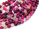 Banded Agate Beads, Fuchsia Agate, 8mm Round Beads-Agate: Round & Faceted-BeadXpert