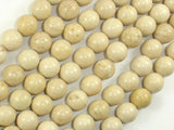 White Fossil Jasper Beads, 10mm (10.5mm) Round Beads-Gems: Round & Faceted-BeadXpert