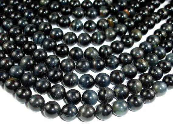 Blue Tiger Eye Beads, 10mm Round Beads-Gems: Round & Faceted-BeadXpert