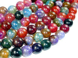 Dragon Vein Agate Beads, Multi-colored, 14mm Round Beads-Agate: Round & Faceted-BeadXpert