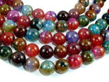 Dragon Vein Agate Beads, Multi-colored, 14mm Round Beads-Agate: Round & Faceted-BeadXpert