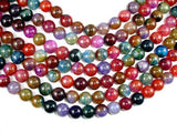 Dragon Vein Agate Beads, Multi-colored, 14mm Round Beads-Agate: Round & Faceted-BeadXpert