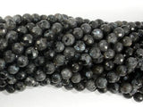 Black Labradorite, Larvikite, 6mm Faceted Round Beads, 14 Inch-Gems: Round & Faceted-BeadXpert