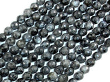 Black Labradorite, Larvikite, 6mm Faceted Round Beads, 14 Inch-Gems: Round & Faceted-BeadXpert