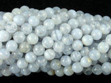 Blue Chalcedony Beads, Blue Lace Agate Beads, Round, 6mm-Gems: Round & Faceted-BeadXpert
