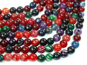 Banded Agate Beads, Multi Colored, 8mm Round-Agate: Round & Faceted-BeadXpert