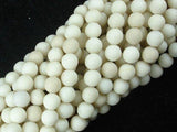 Matte White Fossil Jasper Beads, 8mm Round Beads-Gems: Round & Faceted-BeadXpert