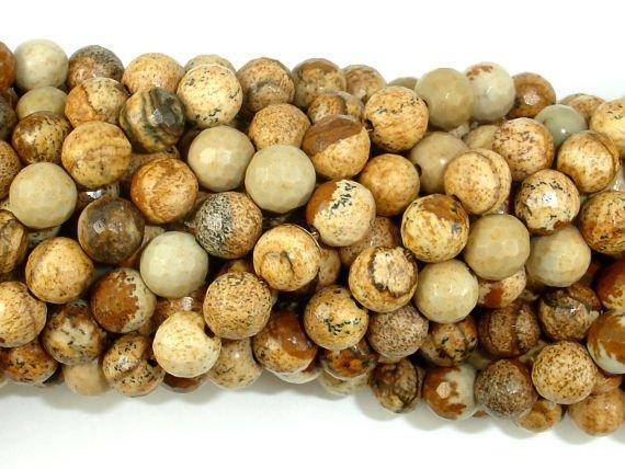 Picture Jasper Beads, 6mm Faceted Round Beads-Gems: Round & Faceted-BeadXpert