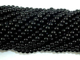 Black Stone, 4mm Round Beads-Gems: Round & Faceted-BeadXpert