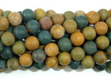Matte Ocean Jasper, 6mm, Round beads-Gems: Round & Faceted-BeadXpert