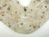 Frosted Matte Agate-White, Gray, 10mm Round Beads-Agate: Round & Faceted-BeadXpert