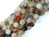 Agate-White, Gray, 8mm Round Beads, 15 Inch-Gems: Round & Faceted-BeadXpert