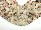 Agate-White, Gray, 8mm Round Beads, 15 Inch-Gems: Round & Faceted-BeadXpert