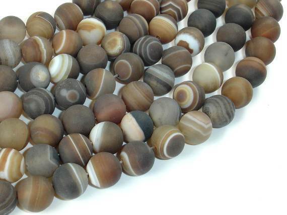 Matte Banded Agate Beads, 10mm Round Beads-Agate: Round & Faceted-BeadXpert