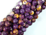 Rain Flower Stone, Purple, Yellow, 8mm Round Beads-Gems: Round & Faceted-BeadXpert