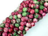 Rain Flower Stone, Red, Green, 8mm Round Beads-Gems: Round & Faceted-BeadXpert
