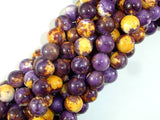Rain Flower Stone, Purple, Yellow, 10mm Round Beads-Gems: Round & Faceted-BeadXpert