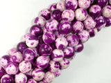 Rain Flower Stone, Purple, White, 10mm Round Beads-Gems: Round & Faceted-BeadXpert