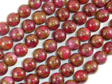 Mosaic Stone Beads, Red, 10mm Round Beads-Gems: Round & Faceted-BeadXpert