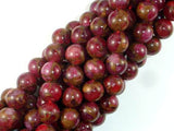 Mosaic Stone Beads, Red, 10mm Round Beads-Gems: Round & Faceted-BeadXpert