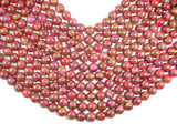 Mosaic Stone Beads, Red, 10mm Round Beads-Gems: Round & Faceted-BeadXpert