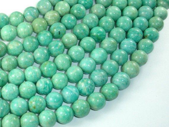 African Amazonite Beads, 10mm(10.4mm) Round Beads , 15.5 Inch-Gems: Round & Faceted-BeadXpert