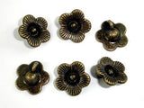 Flower Charms, Zinc Alloy, Antique Brass Tone 20pcs-Metal Findings & Charms-BeadXpert