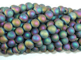 Druzy Agate Beads, Matte, Peacock Geode Beads, 6mm Round Beads-Agate: Round & Faceted-BeadXpert