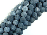 Frosted Matte Agate - Gray, 10mm Round Beads-Agate: Round & Faceted-BeadXpert
