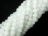 Matte White Jade Beads, 6mm Round Beads-Gems: Round & Faceted-BeadXpert