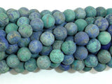 Matte Azurite Malachite Beads, 8mm Round Beads-Gems: Round & Faceted-BeadXpert