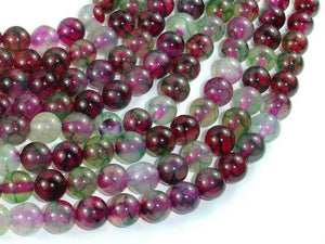 Dragon Vein Agate Beads, Green & Fuchsia, 8mm Round Beads-Agate: Round & Faceted-BeadXpert